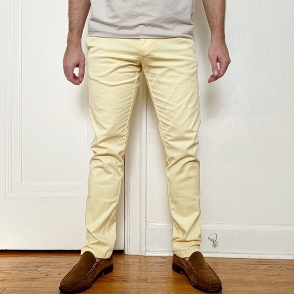 Vineyard Vines Men’s Slim Straight Stretch Breaker Pants Lemon Drop 30x32 New - Picture 1 of 9